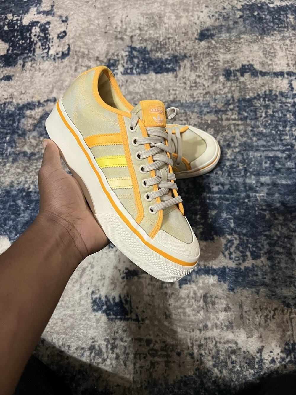 Size 7.5M-Adidas X Parley ‘Almost Yellow /Orange NIZZA PLATFORM Shoes 9W GX4607